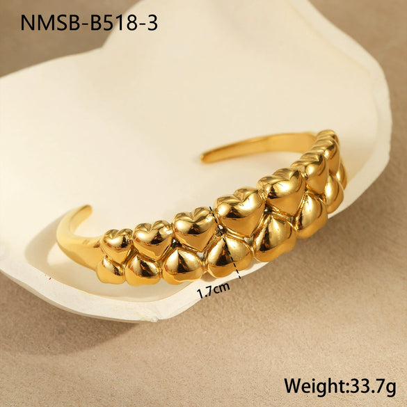 Bracelet Titanium Steel Geometric Spiral Design 18K Gold Plated