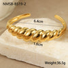 Bracelet Titanium Steel Geometric Spiral Design 18K Gold Plated