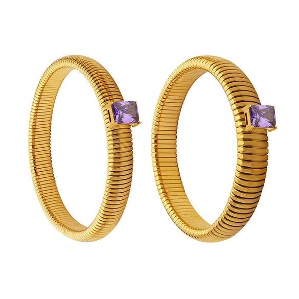 Bracelet 316L Stainless Steel Gold Plated Inlaid Zircon Electroplating