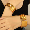 Bracelet 316L Stainless Steel Goldplated Cshaped Minimalist Geometric Electroplated