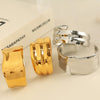 Bracelet 316L Stainless Steel Goldplated Cshaped Minimalist Geometric Electroplated