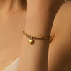 Bracelet Titanium Steel Heart Shape Beads Electroplating Cartoon Style Jewelry