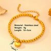 Bracelet Titanium Steel Heart Shape Beads Electroplating Cartoon Style Jewelry
