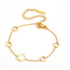Bracelet Titanium Steel Heart Shape Hollow Five Leaf Flower Electroplated Jewelry For Women