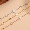 Bracelet Titanium Steel Heart Shape Hollow Five Leaf Flower Electroplated Jewelry For Women