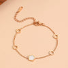 Bracelet Titanium Steel Heart Shape Hollow Five Leaf Flower Electroplated Jewelry For Women