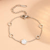 Bracelet Titanium Steel Heart Shape Hollow Five Leaf Flower Electroplated Jewelry For Women