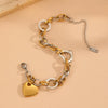 Bracelet Titanium Steel Hollow Love Shape Cartoon Style Electroplated