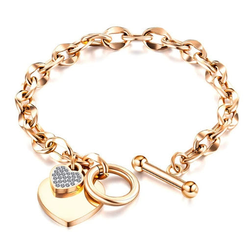 Bracelet Titanium Steel Horseshoe Buckle Lock Gold Plated Jewelry Fashion Simple