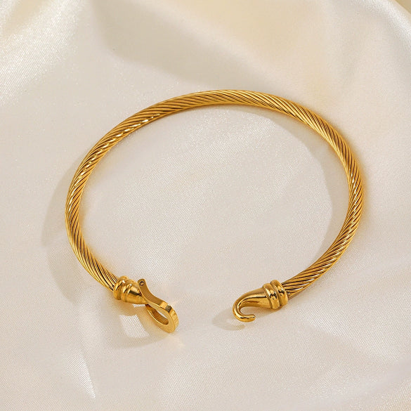 Bracelet Titanium Steel Horseshoe Buckle Lock Gold Plated Jewelry Fashion Simple