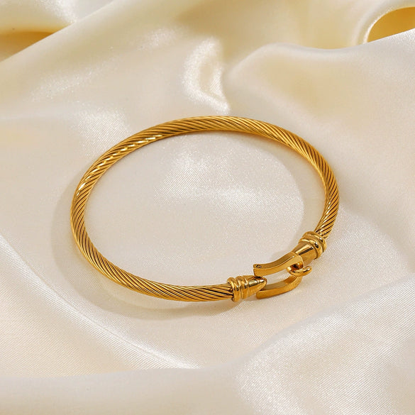 Bracelet Titanium Steel Horseshoe Buckle Lock Gold Plated Jewelry Fashion Simple