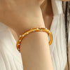 Bracelet 316L Stainless Steel Imitation Pearl Inlaid Electroplated Light Luxury Minimalist Irregular Opening