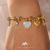 Bracelet 316L Stainless Steel 18K Gold Plated Love Heart Geometric Design Unisex