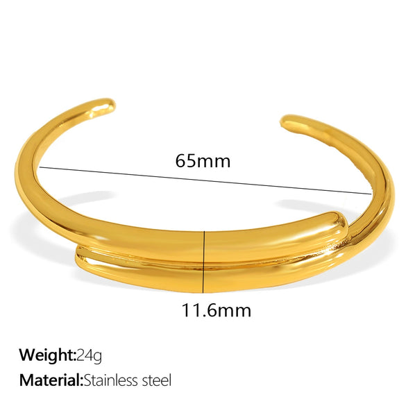 Bracelet 316L Stainless Steel Minimalist Geometric Electroplated For Women