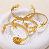 Bracelet 316L Stainless Steel Ocean Series Starfish Leaf Open Electroplated