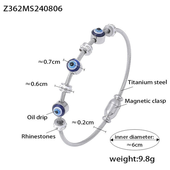 Bracelet 316L Stainless Steel Oil Drop Geometric Retro Light Luxury Diamondencrusted 18K Gold Plated