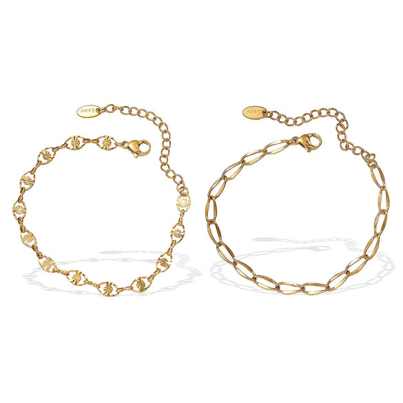Bracelet 316L Stainless Steel Simple Style Geometric Electroplating Unisex Women's