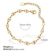 Bracelet 316L Stainless Steel Simple Style Geometric Electroplating Unisex Women's