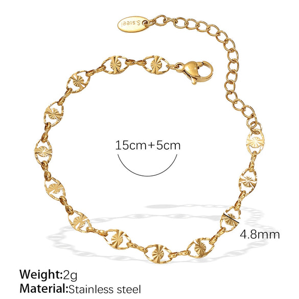 Bracelet 316L Stainless Steel Simple Style Geometric Electroplating Unisex Women's