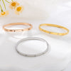 Bracelet Titanium Steel Stainless Steel Geometric Electroplating Inlaid Zircon Colorfast Antiallergy Girlfriends Niche Design