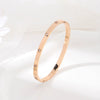 Bracelet Titanium Steel Stainless Steel Geometric Electroplating Inlaid Zircon Colorfast Antiallergy Girlfriends Niche Design