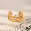Bracelet Titanium Steel Stainless Steel Geometric Irregular Linear Hollow Opening Vacuum Plated Electroplated