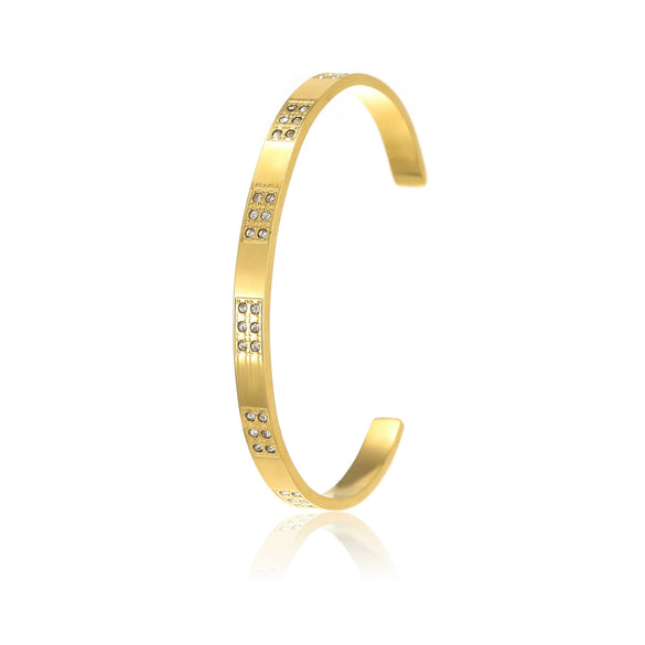 Bracelet Titanium Steel Stainless Steel Inlaid Round Zircon Electroplated Fashion Geometric Style