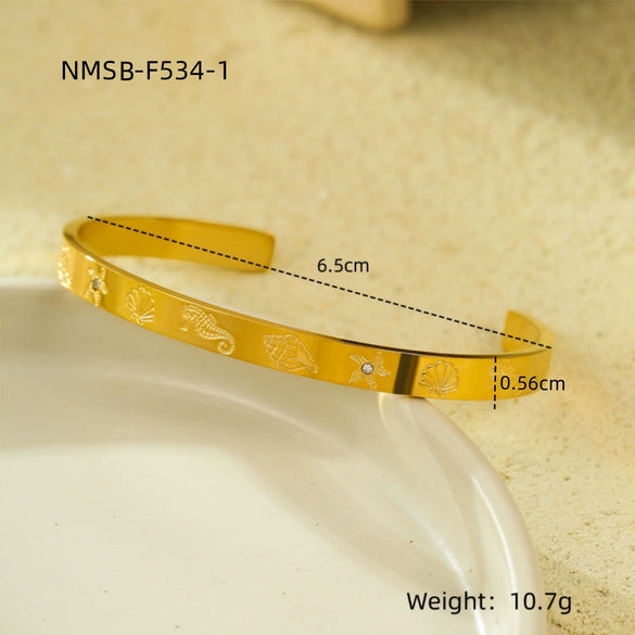 Bracelet Titanium Steel Stainless Steel Inlaid Round Zircon Electroplated Fashion Geometric Style