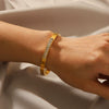 Bracelet Titanium Steel Zircon Inlaid Geometric Retro 18K Gold Plated