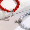 Bracelet Turquoise Heartshaped Geometric Magnetic Beaded Electroplating Couple Style Unisex