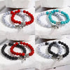 Bracelet Turquoise Heartshaped Geometric Magnetic Beaded Electroplating Couple Style Unisex