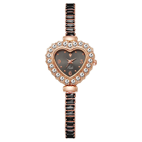 Bracelet Watch Alloy Heart Shape Pullout Style Women's Fashionable