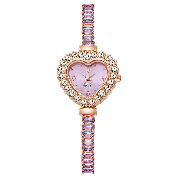 Bracelet Watch Alloy Heart Shape Pullout Style Women's Fashionable