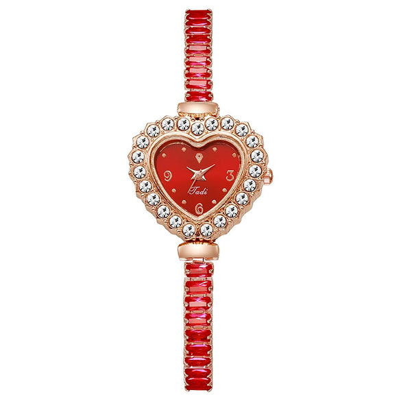 Bracelet Watch Alloy Heart Shape Pullout Style Women's Fashionable