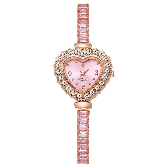 Bracelet Watch Alloy Heart Shape Pullout Style Women's Fashionable