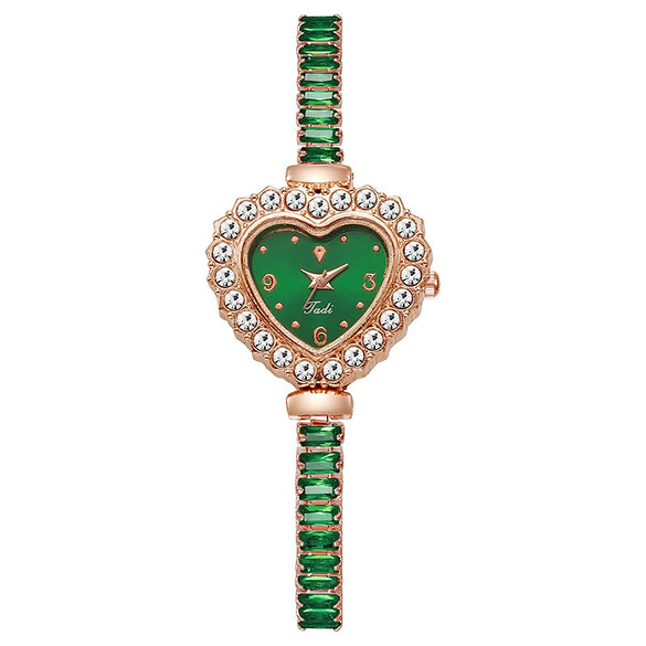 Bracelet Watch Alloy Heart Shape Pullout Style Women's Fashionable