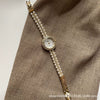 Bracelet Watch Natural Pearl Metal Ordinary Glass Mirror Antique Style Round For Women