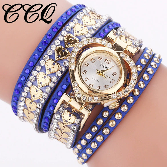 Bracelet Watch Ring Alloy Imitation Leather Gold Casual Round