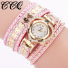 Bracelet Watch Ring Alloy Imitation Leather Gold Casual Round