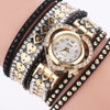 Bracelet Watch Ring Alloy Imitation Leather Gold Casual Round