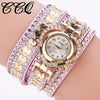 Bracelet Watch Ring Alloy Imitation Leather Gold Casual Round