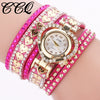 Bracelet Watch Ring Alloy Imitation Leather Gold Casual Round