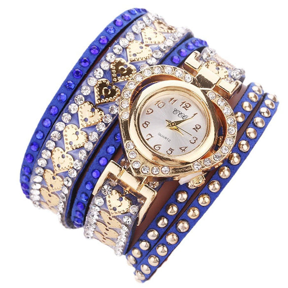 Bracelet Watch Ring Alloy Imitation Leather Gold Casual Round