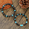 Bracelet Wooden Bead Turquoise Black Magic Sand Geometric Handmade Trendy Hiphop Highend Unisex