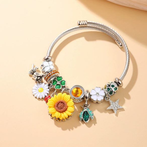 Bracelet Zinc Alloy Flower Original Design Electroplating