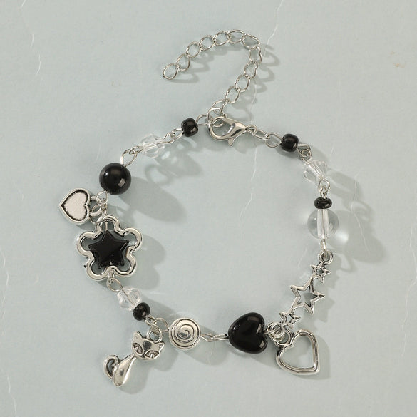 Bracelet Zinc Alloy Geometric Handmade Heartshaped Fivepointed Star Punk Style