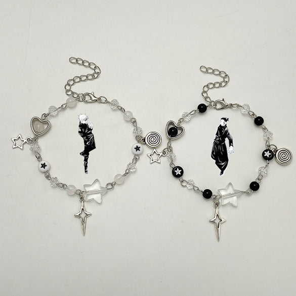 Bracelet Zinc Alloy Geometric Handmade Heartshaped Fivepointed Star Punk Style