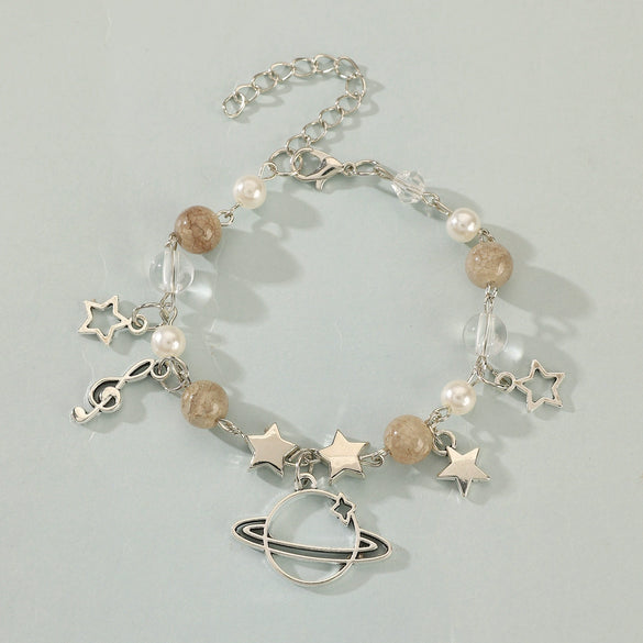 Bracelet Zinc Alloy Geometric Handmade Heartshaped Fivepointed Star Punk Style