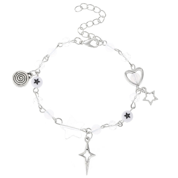 Bracelet Zinc Alloy Geometric Handmade Heartshaped Fivepointed Star Punk Style