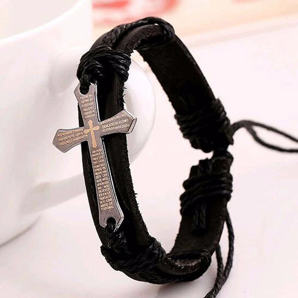 Bracelets Artificial Leather Punk Geometric Handwoven